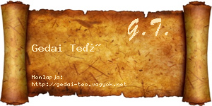 Gedai Teó névjegykártya